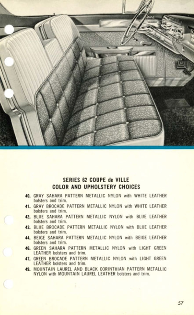 1957 Cadillac Salesmans Data Book Page 38